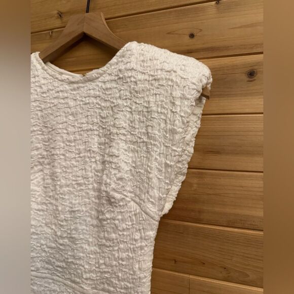 Sabina Musayev Sz Medium Bamboo Mini Dress Crinkle Cut Out Shoulder Pads Bridal - Picture 6 of 15